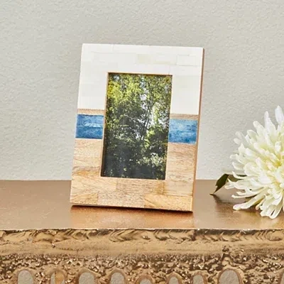 Kirkland's Wood & Bone Picture Frame In Multi