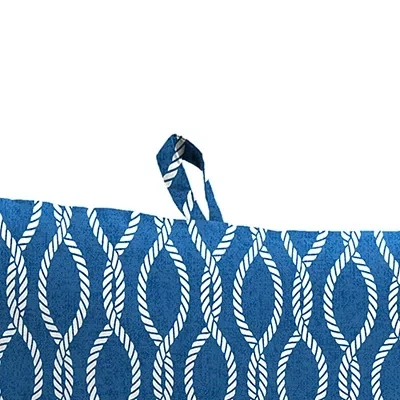 Kirkland's Wavy Lattice Outdoor Chair Cushion In Blue