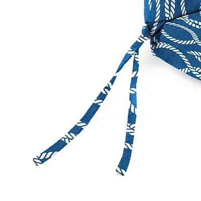 Kirkland's Wavy Lattice Outdoor Chair Cushion In Blue