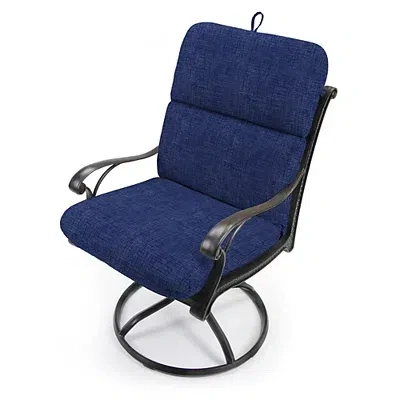 Kirkland's Crosshatch Outdoor Chair Cushion In Blue