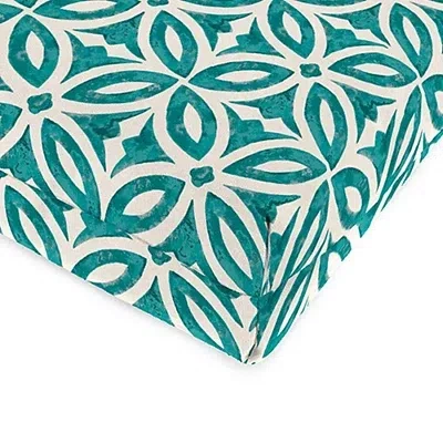 Kirkland's Celestial Teal Geometric Outdoor Chair Cushion In Green