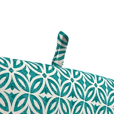 Kirkland's Celestial Teal Geometric Outdoor Chair Cushion In Green