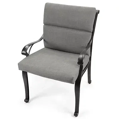 Kirkland's Graphite Gray Crosshatch Outdoor Chair Cushion In Gray