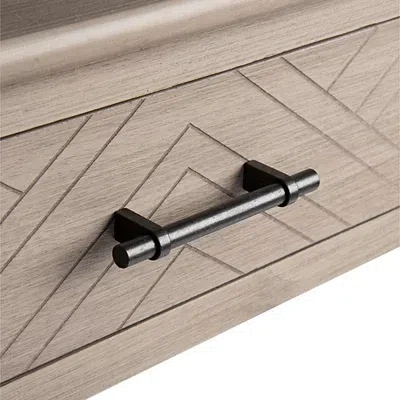 Kirkland's Greige Wood Peyton 1-drawer End Table In White