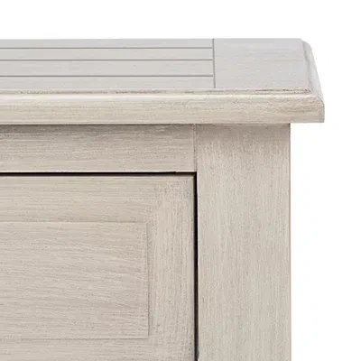 Kirkland's Greige Wood Whitney 1-drawer End Table In White