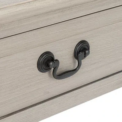 Kirkland's Greige Wood Whitney 1-drawer End Table In White