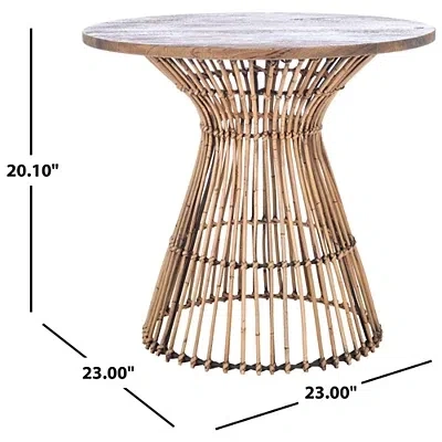 Kirkland's Honey Brown Rattan Irma Round Accent Table In Brown