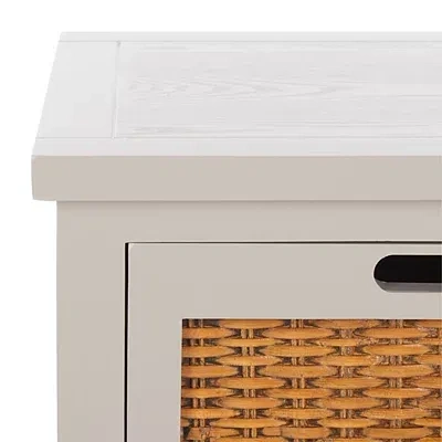 Kirkland's Wood Woven Viola 2-drawer End Table In Multi