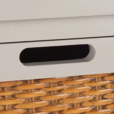 Kirkland's Wood Woven Viola 2-drawer End Table In Multi