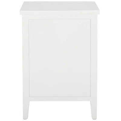 Kirkland's Wood Woven Viola 2-drawer End Table In White