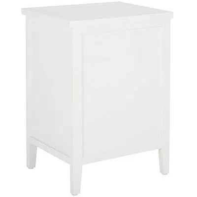 Kirkland's Wood Woven Viola 2-drawer End Table In White