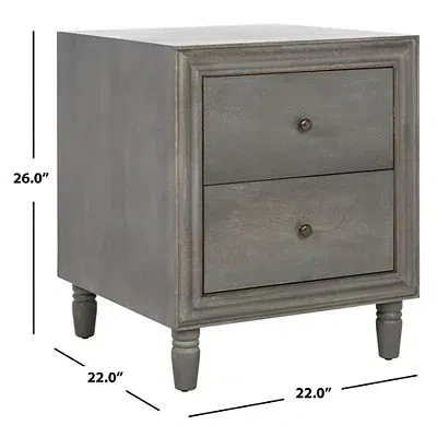 Kirkland's Ash Gray Wood Polly 2-drawer End Table In Gray