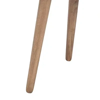 Kirkland's Light Brown Wood Round Scandinavian End Table In Brown