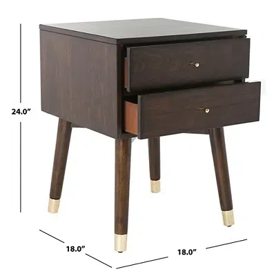 Kirkland's Walnut Wood 2-drawer Katie End Table In Brown
