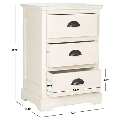 Kirkland's Wood 3-drawer Britte Side Table In White