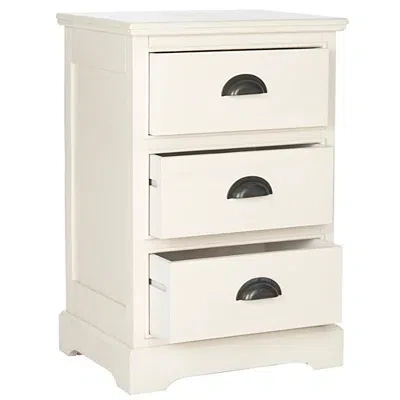 Kirkland's Wood 3-drawer Britte Side Table In White