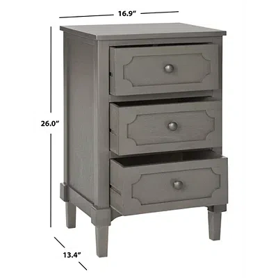 Kirkland's Wood 3-drawer Rosa End Table In Gray