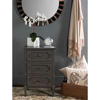 Kirkland's Wood 3-drawer Rosa End Table In Gray