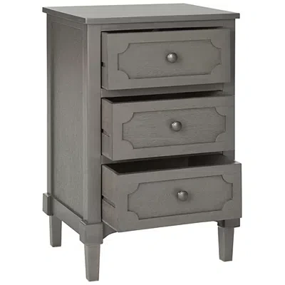 Kirkland's Wood 3-drawer Rosa End Table In Gray