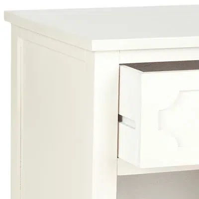 Kirkland's Wood Open Shelf Rosa End Table In White