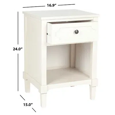 Kirkland's Wood Open Shelf Rosa End Table In White