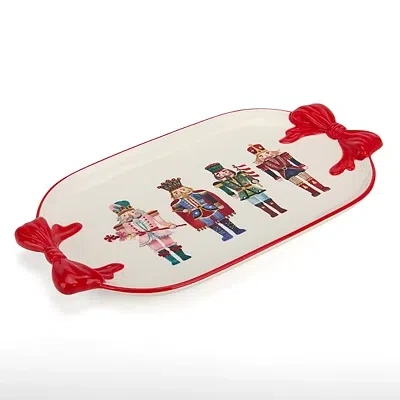 Kirkland's Holly Nutcracker Bow Serving Platter In Multi