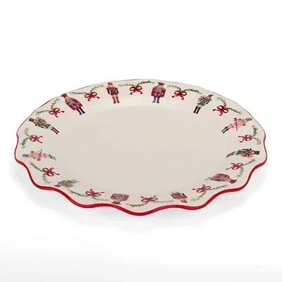 Kirkland's Holly Nutcracker Wavy Dinner Plate In Multi