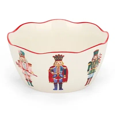 Kirkland's Holly Nutcracker Wavy Bowl