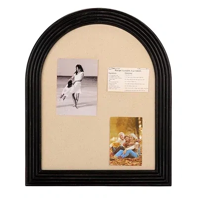 Kirkland's Ribbed Frame Arched Pinboard In Black