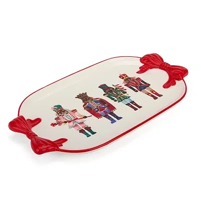 Kirkland's Jolly Nutcracker Bow Serving Platter In Multi