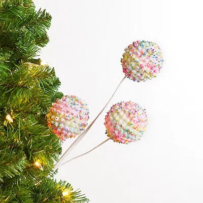 Kirkland's Colorful Stripe Sprinkle Ball Tree Pick In Multi