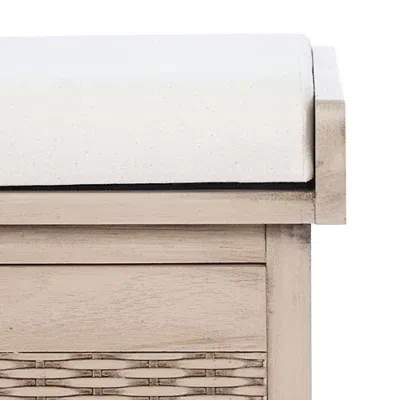 Kirkland's Sand Upholstered Lanie 2-drawer Storage Bench In Brown