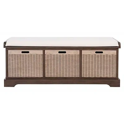 Kirkland's Upholstered Lanie 3-drawer Storage Bench In Brown