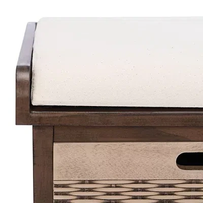 Kirkland's Upholstered Lanie 3-drawer Storage Bench In Brown