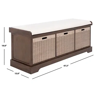 Kirkland's Upholstered Lanie 3-drawer Storage Bench In Brown