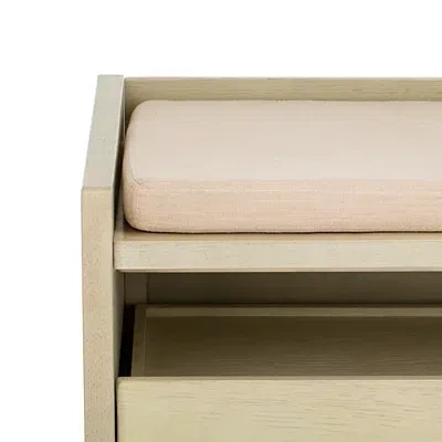 Kirkland's Whitewash Wood Irma Open Shelf Bench In Brown