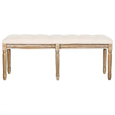 Kirkland's Tufted Linen Lucita Bench In Brown