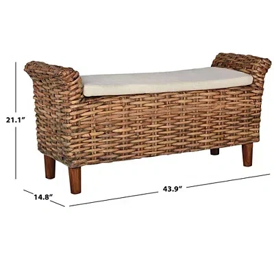Kirkland's Woven Wood Catharine Bench In Brown