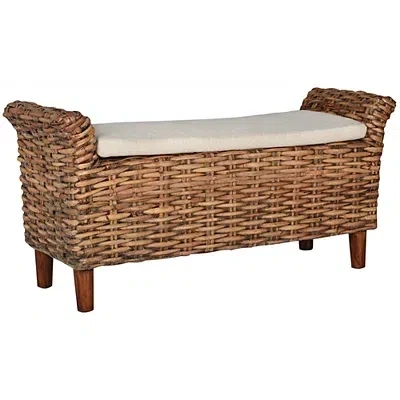 Kirkland's Woven Wood Catharine Bench In Brown