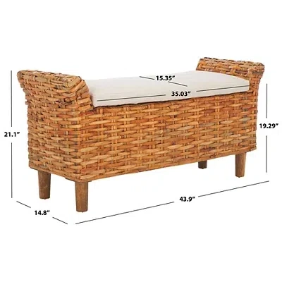 Kirkland's Woven Wood Catharine Bench In Brown