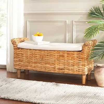 Kirkland's Woven Wood Catharine Bench In Brown