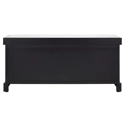 Kirkland's Wood Zella Upholstered Storage Bench In Black