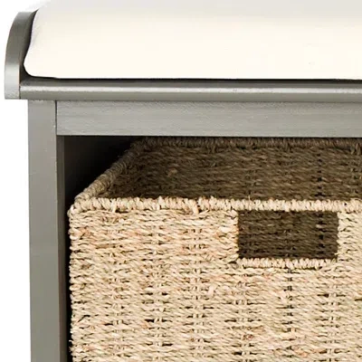 Kirkland's Upholstered Jeanette Storage Bench In Gray