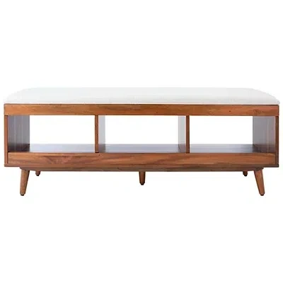 Kirkland's Linen Norma Open Shelf Wood Bench In Brown