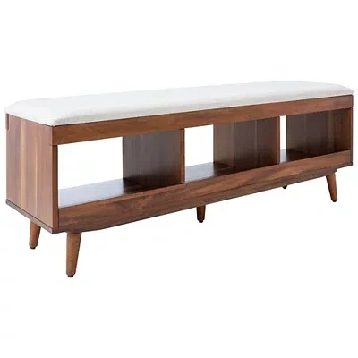 Kirkland's Linen Norma Open Shelf Wood Bench In Brown