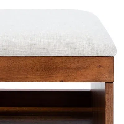 Kirkland's Linen Norma Open Shelf Wood Bench In Brown