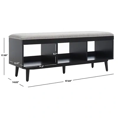Kirkland's Linen Norma Open Shelf Black Bench In Gray