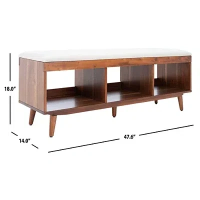 Kirkland's Linen Norma Open Shelf Wood Bench In Brown