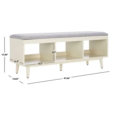 Kirkland's Linen Norma Open Shelf White Bench In Gray