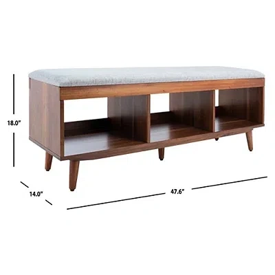 Kirkland's Linen Norma Open Shelf Wood Bench In White